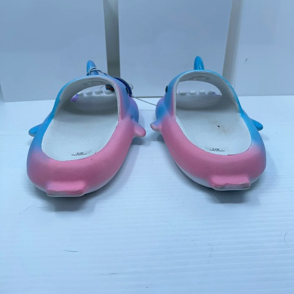 Just Speed Unisex Kids 1/2 Purple Blue Pink Shark Gradient Slide Sandals S7164